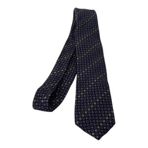Leone One Hundred Percent Silk Purple/Silver Geometric Tie